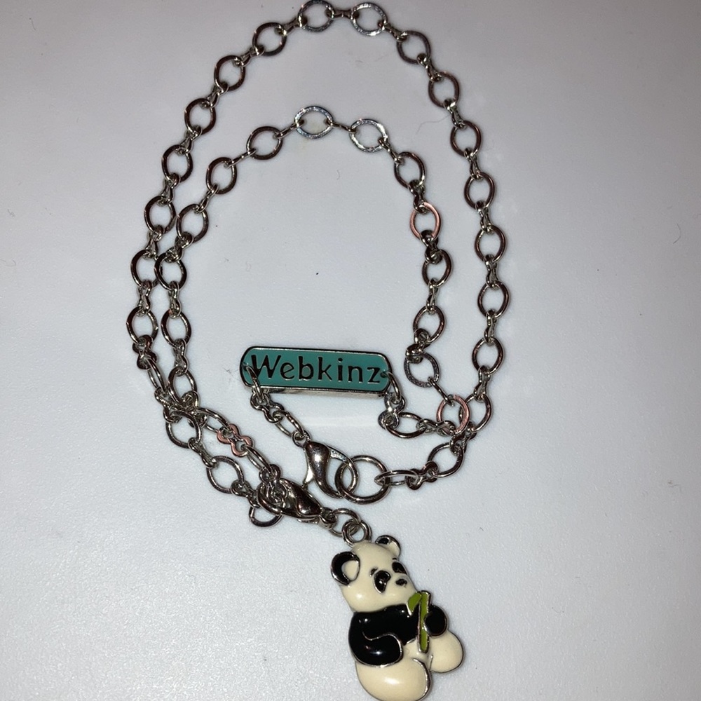 Webkinz Blue Enamel Necklace With Panda Charm
